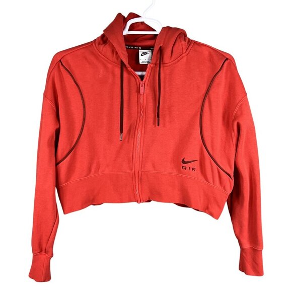 Nike Air Womens M Crimson Tracksuit Cropped Hoodie Joggers Athletic Lounge Set - Picture 3 of 16
